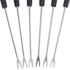 6PCS Stainless Steel Fondue Forks, Fondue Sticks, Smore Sticks with Heatproof Handle for Chocolate Fountain Cheese Roast Marshmallows Dessert Fruits