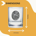 Heritage Pewter Pintail Duck Double Old Fashion | Double Rocks Glass 14 OZ for Liquor | Expertly Crafted Pewter Glass