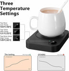 Coffee Mug Warmer, Coffee Warmer for Desk with Auto Shut Off & 3 Temperature Settings, Smart Coffee Cup Warmer for Desk, Candle Warmer for Tea, Milk, Coffee, Wax and Candle, Balck