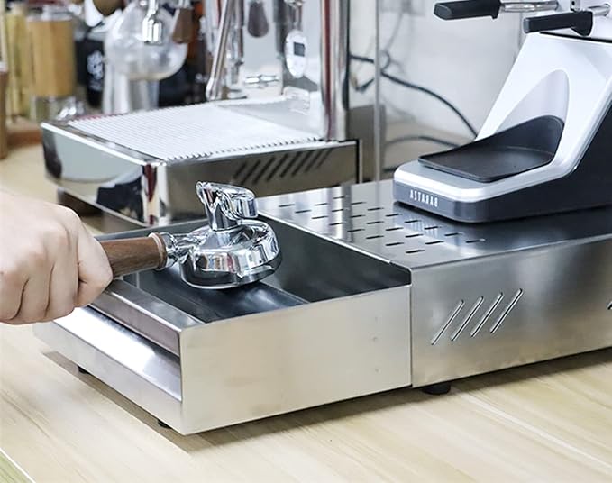 Espresso Knock Box Drawer, 2.5L Capacity Stainless Steel Detachable Coffee Ground Knock Container,For Home,Office,Restaurant and Coffee Shop (Silver)