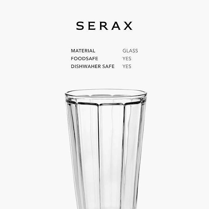 Set of 4 Longdrink Drinking Glasses | Surface glassware by Sergio Herman | Clear Water Glass Cups without Lids | Home Essentials, Kitchen Set | Suitable for Beer, Juice, Coffee