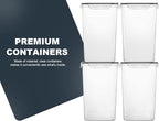 M MCIRCO Extra Large 7qt / 6.5L/220oz Tall Food Storage Containers, WIDE & DEEP, 4-Piece Plastic Airtight Kitchen Pantry Storage Containers for Flour, Sugar, with 4 Measuring Cups,20 Labels