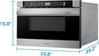 Midea MM12S2ASZ Oven 1000W, 1.2 Cu.ft Drawer, 24'' Built-in Microwave, Stainless Steel, Child Safety Lock, One-Touch, Auto-Menus