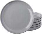 AmorArc Ceramic Dinner Plates Set of 6,10.5 inch Large Stoneware plates for Kitchen,Dinnerware Dishes set- Microwave,Dishwasher Safe,Scratch Resistant-GREY