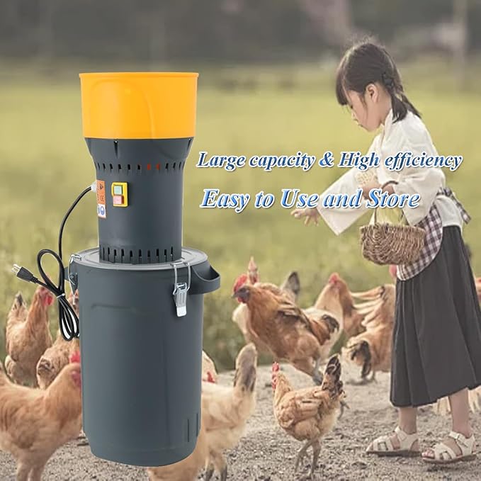 Grain Mill Corn Grinder, 1000w Electric Feed Grinder Mill Dust-Free Dry Cereals Grinders with Detachable Hopper & 5 Sieves for Wheat Corn Grain Spice Coffee Beans 6.6 Gallons (25L)