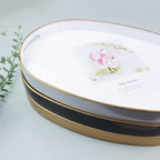 White Oval Decorative Tray with Handles, Versatile Serving Tray for Coffee Table, Ottoman, Ideal for Serving, Displaying, Organizing