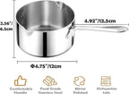 20 Ounce Kitchen Induction Stainless Steel Milk Pot Saucepan Oil Chocolate Sauce Pan Butter Warmer Pot (600 ml)