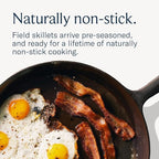 Field Company 10.25-Inch Cast Iron Skillet – Pre-Seasoned Frying Pan for Searing, Baking & Everyday Cooking, Lighter & Easy to Handle, Smooth, Made in USA (No.8, 2–4 Servings)