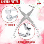 Cherry Pitter Tool Pit Remover with Locking Mechanism | Cherry Picker | Cherry Seed Remover for Baking, Olive Pitter Kitchen Accessories | Cherry Pitters Machine for Making Fresh Cherry Dishes