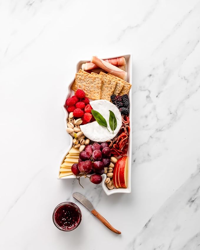 Mississippi Shaped Baking Dish Serving Platter or Decorative Tray Charming Porcelain Bakeware Oven Microwave and Dishwasher Safe