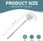 VOCOSTE Meat Tenderizer Mallet, Aluminum Alloy Kitchen Double-sided Square Meat Pounder Flattened, Meat Mallet Hammer, Steak Chicken Beef Tenderizer Tool