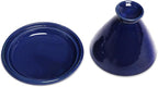 NOVICA Artisan Handcrafted Ceramic Mini Tagine Royal Blue from Bali Indonesia Tableware Serveware Serving Plates [5.5in H x 6in Diam.] ' Blue Francis'
