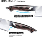 Kitchen Knife in Japanese High Carbon Steel, Professional High-Class Chef's Knife 8 inch, Non-slip Ultra Sharp Cooking Knives with Ergonomic Handle