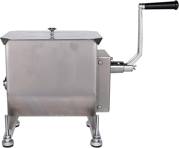 CMI Commercial Tilting Mixer Stainless Steel Manual Meat Mixers with Lid, 35Lb/20L Tilt Tank,(Mixing Maximum 35Lb for Meat),Sausage Mixer Machine Meat Processing Equipment