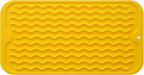 Silicone Dish Drying Mat for Multiple Usage,Easy clean,Eco-friendly,Heat-resistant Silicone Mat for Kitchen Counter or Sink,Refrigerator or Drawer Liner Yellow S 12 inches x 6 inches
