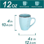 vancasso Navia Coffee Mug Set of 4, Ceramic 12 Oz Coffee Cups for Cappuccino, Latte, Tea, Multi Blue