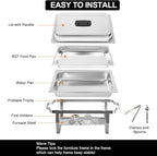 3 Packs Chafing Dish Buffet Set Stainless Steel Food Warmer with 8QT 3 Full Size Pans Portable for Parties Catering Buffet Servers and Warmers