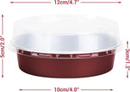 Beasea Disposable Mini Pie Tins with Lids, 20 Pack 4” 7.3oz 215ml Small Round Aluminum Baking Tart Foil Container for Individual Dessert Cupcake Cheesecake Ramekin Quiche Oven Dishes - Wine Red