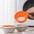 Microwave Egg Poacher 2 Eggs, Double Layer Egg Boiler for Microwave 2 Cavity Eggs Poacher Steamer Boiled Egg Cup Mold Microwave Boiled Eggs Maker for Egg Boiler Hamburg Sandwiches (Yellow+Accessories)