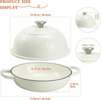 DVK Dutch Oven Pot with Lid for Sourdough Bread Baking Enameled 6 Qt Cast Iron Dutch Oven for Resistant Stovetop and Oven Safe