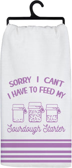 Funny Sourdough Baking Kitchen Towels, Gifts for Sourdough Bakers Tea Dish Towels for Kitchen, Baking Lover Gifts Decorative Hand Towels, 16x24 Inch Purple