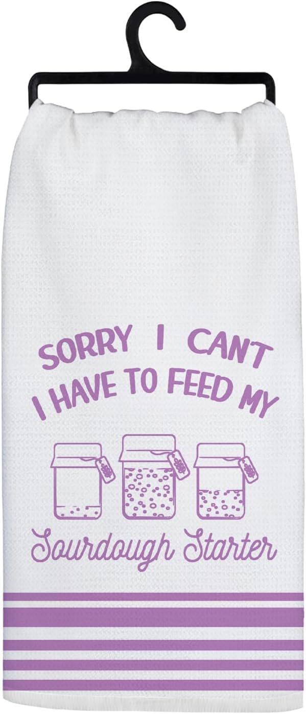 Funny Sourdough Baking Kitchen Towels, Gifts for Sourdough Bakers Tea Dish Towels for Kitchen, Baking Lover Gifts Decorative Hand Towels, 16x24 Inch Purple