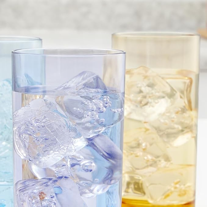 US Acrylic Classic Plastic Reusable Drinking Glasses (Set of 6) 16oz Water Cups Assorted Colors | BPA-Free Tumblers, Made in USA | Top-Rack Dishwasher Safe