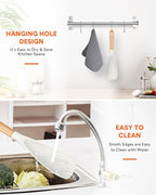 Cooking Spoon for Nonstick Cookwares, Great for Cooking and Serving Sturdy BPA-Free Matte Silicone, Wood Handle Spoon for Mixing, Scoop, and Scrape (WHITE)