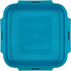 Rachael Ray Leak-Proof Nestable Container Food Storage Bin Set, 10-Piece Square, Teal Lid