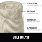GORILLA GRIP powerGRIP Drawer Shelf and Cabinet Liner, Thick Strong Hold, Non-Adhesive Liners Protect Kitchen Cabinets and Cupboard, Bathroom Drawers, Easy Install, Breathable Mat, 20" x20', Cream