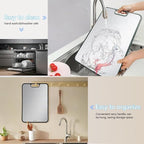 Titanium Cutting Boards for Kitchen – Dual-Sided Solid Titanium & Wheat Straw PP, Large Food-Safe Cutting Board with Juice Groove & Garlic Grinder for Meat, Veggies, Commercial or Home Use, 15”×11”