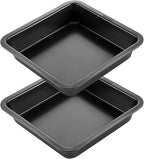 CHEFMADE Square Cake Pan, Nonstick 8 Inch Square Baking Pan, Set of 2