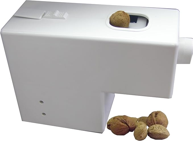 Pelamatic Electric Nut Cracker | Dual-Mode Manual & Auto | Adjustable for Pecans, Almonds, Nuts | NEW UPDATED Durable Compact Design, White, 6.69 x 11.02 x 3.54 in, Plastic