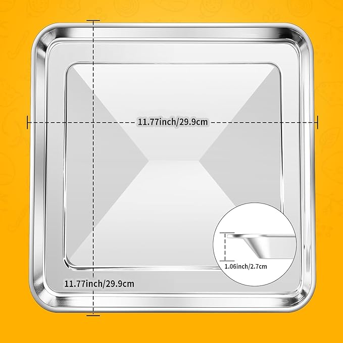 11.77" × 11.77" Toaster Oven Pan for Breville Smart Oven BOV800XL, Smart Oven Plus BOV810BSS, Smart Oven Pro BOV845BSS, Smart Oven Air BOV900BSS, Fits for Ninja SP100 SP101 SP201 Air Fry Oven