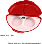 Multifunction Microwave Egg Cooker, Microwave Egg Boiler Poacher, 2 Cavity Nonstick Poached Egg Maker with Lid, Breakfast Egg Cookware (Red)