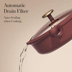 CAROTE 18Pcs Titanium Reinforced Nonstick Pots and Pans Set, Nonstick Cookware Set with Detachable Handle, Induction Kitchen Cookware Sets Removable Handles, Dishwasher Safe, Oven Safe, Red