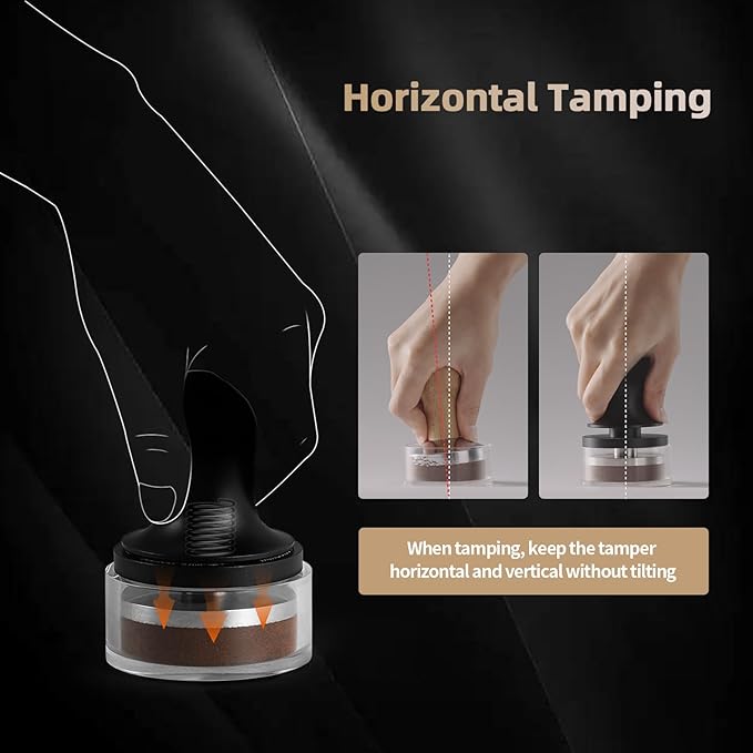 MHW-3BOMBER 45mm Coffee Tamper, 2 Spring Loaded Espresso Tamper Tool, Auto-Leveling Press Tamper Without Tilting,45.5mm Ripple Base, T7116T