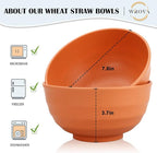 Wheat Straw Bowls Set 60 OZ Unbreakable Large Cereal Bowls Set of 6 Microwave and Dishwasher Safe Bowls Big Bowls for Eating BPA Free Soup Bowl for Serving Oatmeal and Salad Orange