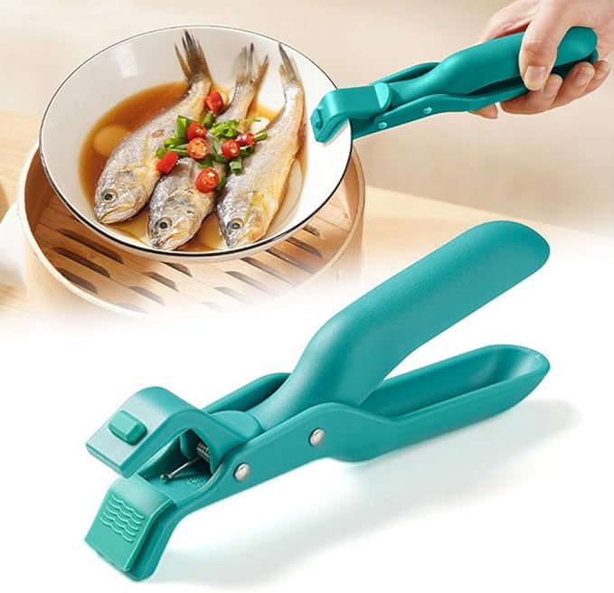 Silicone Non-Slip Heat Insulation Anti-Scald Clip,Multi-Function Anti-Scald Bowl Clip Hot Bowl Dish Plate Gripper Clips,Multi-Purpose Anti-Scald Bowl Holder Clip Tongs Clamp Holder for Kitchen (Green)