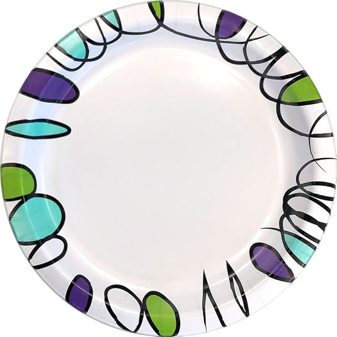 Amazon Basics Ultra Paper Plates, 6.87 Inch, Disposable, 1200 Count (4 Packs of 300) (Previously Encore)