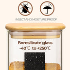 Comsaf Spice Jars with Label，8 oz Small Glass Jars with Lids, 6 Pcs Seasoning Containers, Rectangle Glass Containers with Lids, Empty Seasoning Jars for Pantry Storage, Loose Tea, Herbs, Powders, Salt