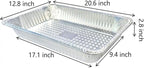 Mistari Deep Foil Pans 21x13 Aluminum Pans Large Disposable Food Containers Extra Heavy Duty Chafing Trays for Baking, Cooking, Heating, Storing, Prepping Food Silver, No Lids (20)