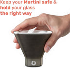 Snowfox Premium Vacuum Insulated Stainless Steel 22oz Cocktail Shaker and 4 Martini Glass Set, Home Bar Accessories, Elegant Drink Mixer, Leak Proof Lid & Built In Strainer, Gift Box, Dark Walnut