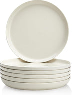 Porcelain Dessert Plates 7.4 Inch Set of 6 - Dove Gray Salad Plates, Dishwasher Microwave Safe, Smooth Glaze