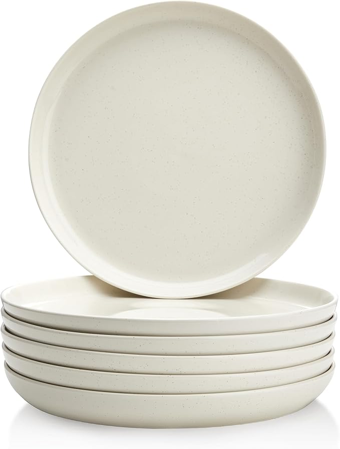 Porcelain Dessert Plates 7.4 Inch Set of 6 - Dove Gray Salad Plates, Dishwasher Microwave Safe, Smooth Glaze