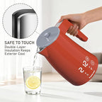 Electric Kettle with 5-Temperature Control,1.25L Cordless,Penguin Shape Design,1200W with Keep Warm and Auto Shut-Off,Perfect for Tea,Coffee & Themed Kitchen(Orange)