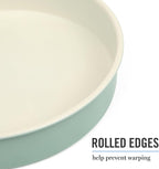 Martha Stewart Gallen 8 Inch Round Nonstick Carbon Steel Cake/Bake Pan - Teal