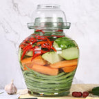 2.5L Pickle Jar Glass Jar with Lid, Wide Mouth Fermentation Jar Canning Jar for Making Pickles, Kimchi, Sauerkraut, Kombucha and Wine Brewing