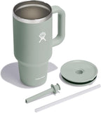Hydro Flask 32 Oz Travel Tumbler with Handle, Lid and Straw - Insulated Stainless Steel in Agave
