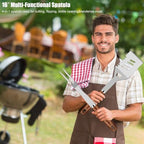 31pcs BBQ Grill Accessories Set for Men Dad, Heavy Duty Grilling Tools Gifts for Fathers Day, Stainless Steel BBQ Utensils Kit with Mats, Grill Brush in Carrying Bag Brown